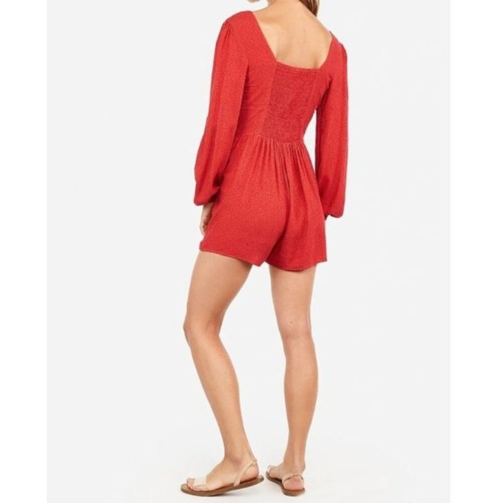 Express Dot Print Button Front Romper S - image 2